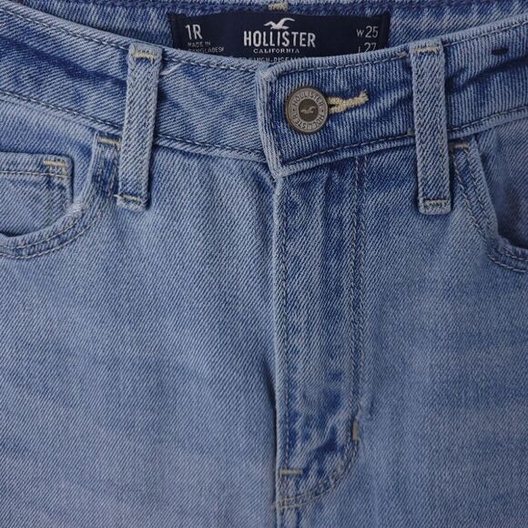 Hollister Sz 1R Ultra High Rise Mom Jean Vintage Stretch Patch Distressed Jeans - Picture 3 of 14